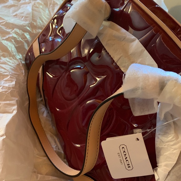 Coach Peyton Embossed Patent Satchel - Picture 8 of 8